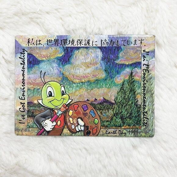 🔮 5/$25 Disney Pinocchio Jiminy Cricket Earth Day 1999 Pin - Picture 1 of 2